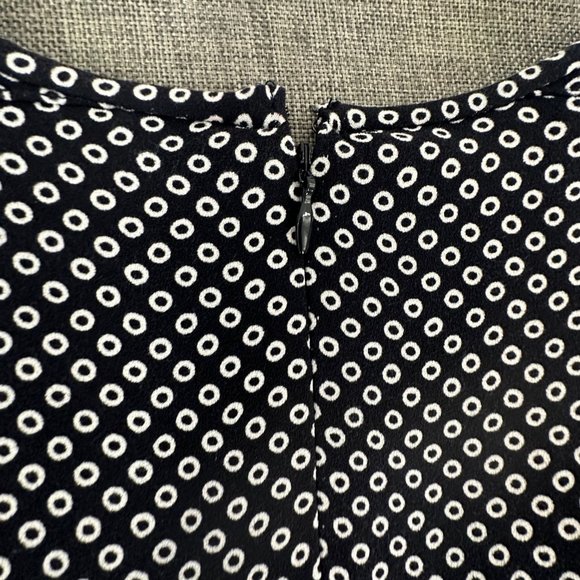Ann Taylor Fit & Flare Dress Polka Dot V-Neck Sleeveless Size 4 Polyester Zipper - Picture 12 of 13